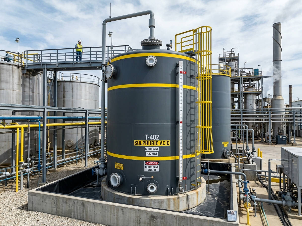 Acid & Corrosive Chemical Storage Tank Fabricated at Vatva GIDC Ahmedabad by JMEF