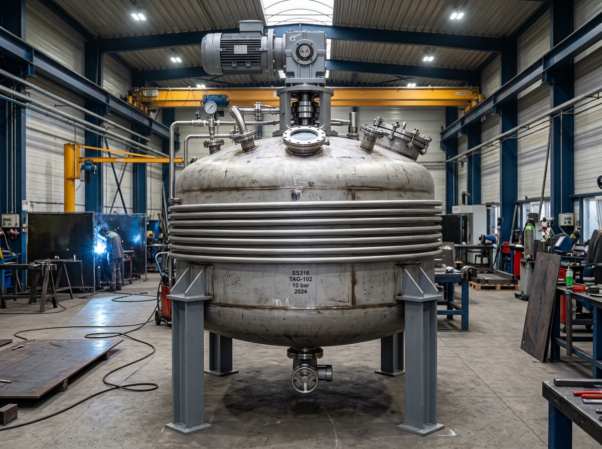 Industrial Chemical Reaction Vessel Fabricated at Vatva GIDC Ahmedabad by JMEF