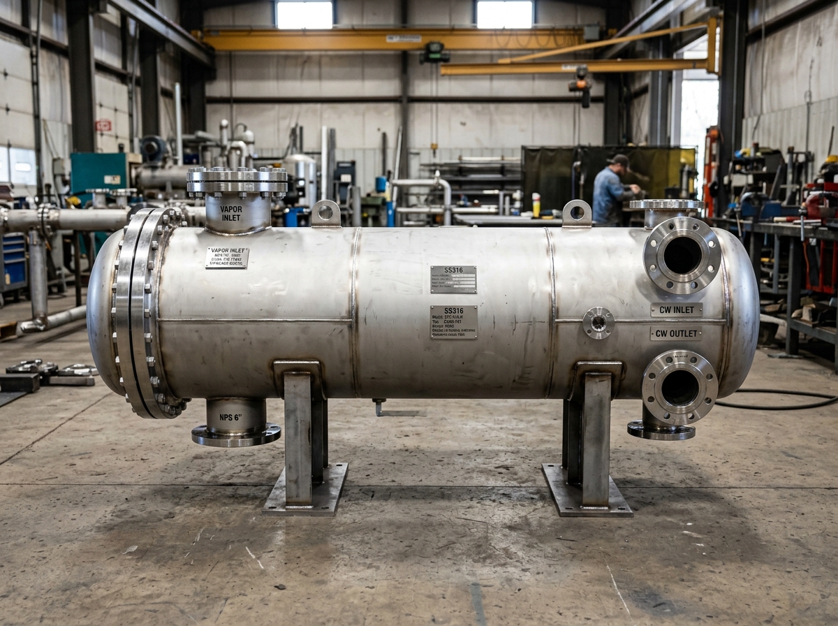 Industrial Shell & Tube Condenser Fabricated at Vatva GIDC Ahmedabad by JMEF