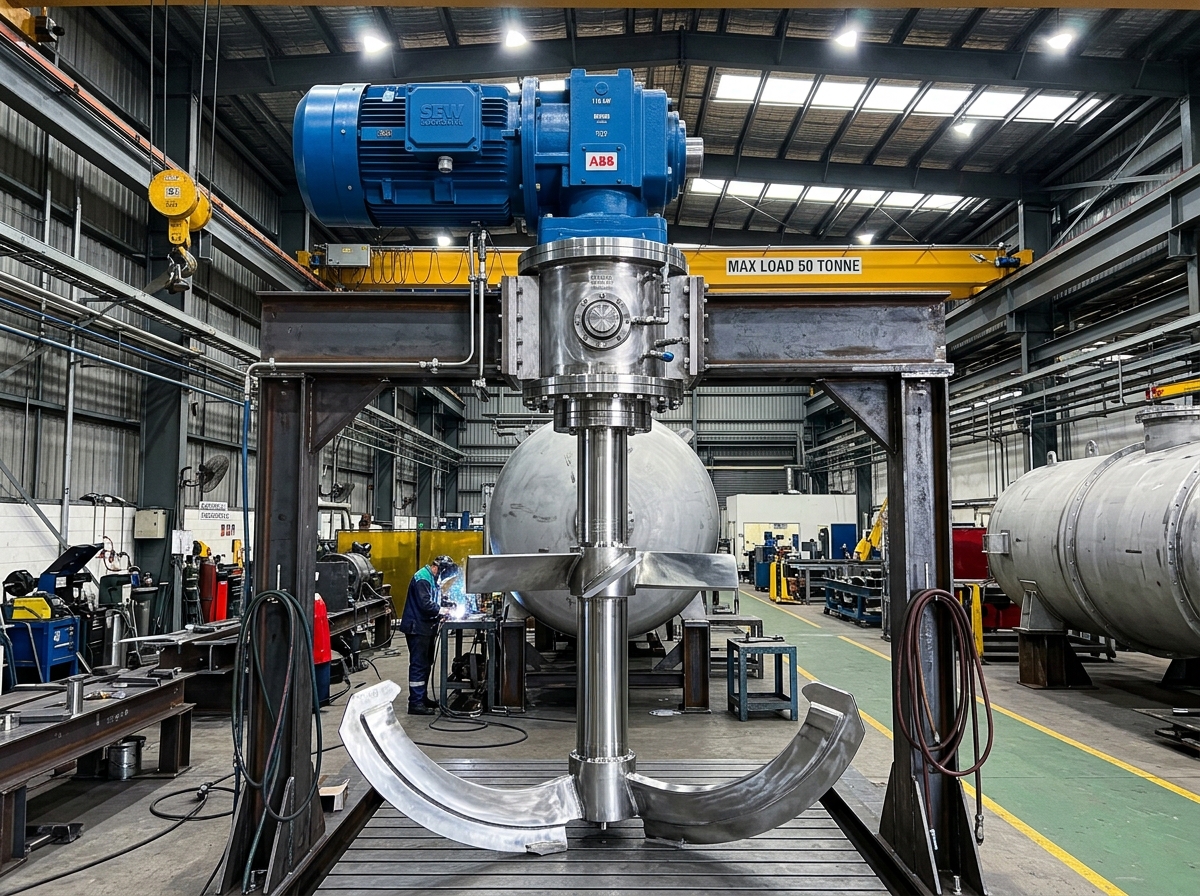 Industrial Reactor Agitators & Mixing Impellers Fabricated at Vatva GIDC Ahmedabad by JMEF