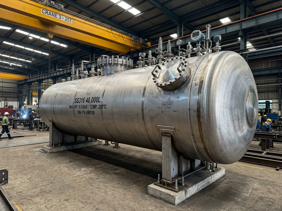 Horizontal Industrial Storage Tank (Bullet Tank) Manufacturer in Vatva GIDC Ahmedabad Gujarat India